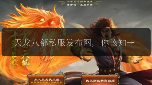 天龙八部私服发布网, 你该知道的几个关键点！