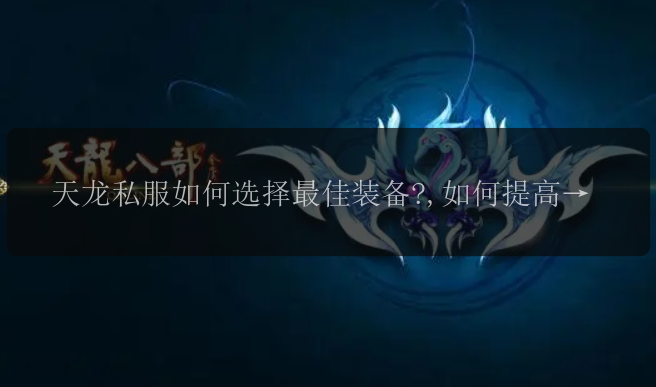 天龙私服如何选择最佳装备?,如何提高天龙私服装备的品质?,天龙私服中的新手应该如何快速提升实力?